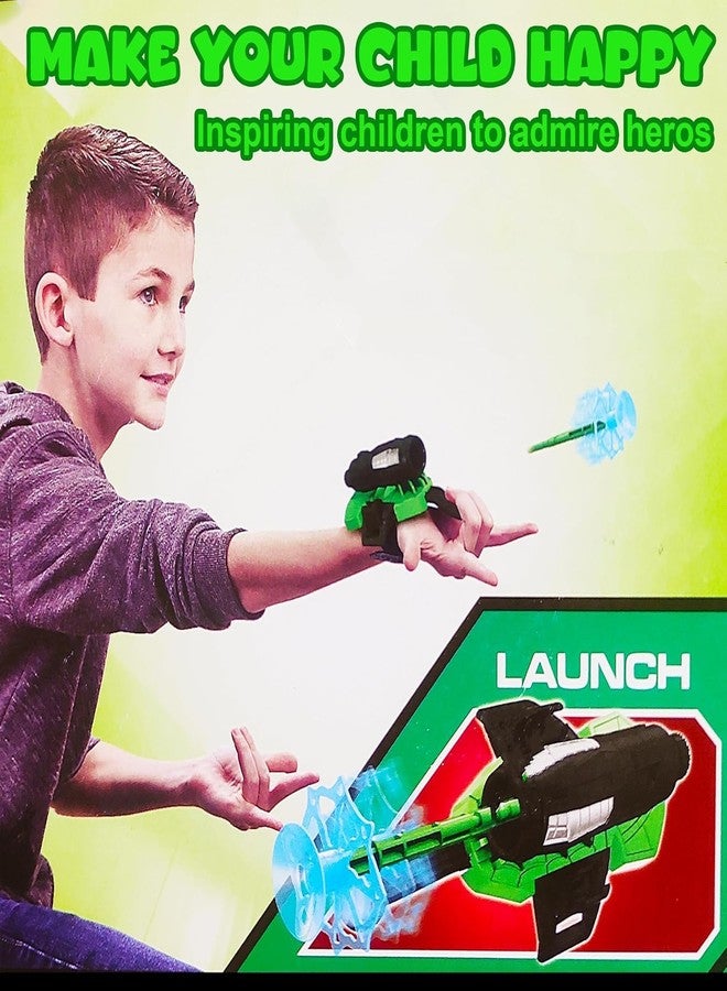 Fruhrer لعبة إطلاق شبكة العنكبوت من فروهرر سوبر هاند، لعبة رمي دوارة، لعبة جماعية، لعبة رمي على طراز الأبطال الخارقين مع 3 سهام شفط (عبوة واحدة) لون أخضر - Image 5